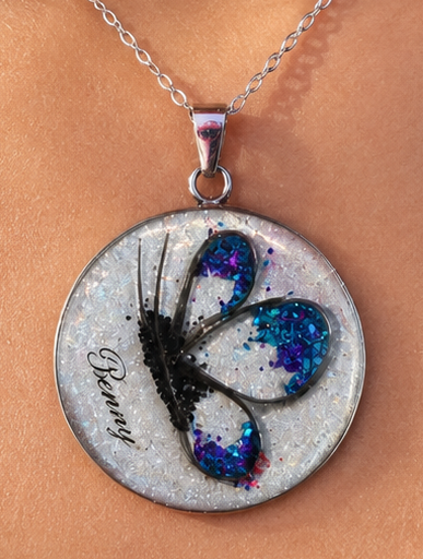 Personalized Hair Keepsake Pendant - Butterfly