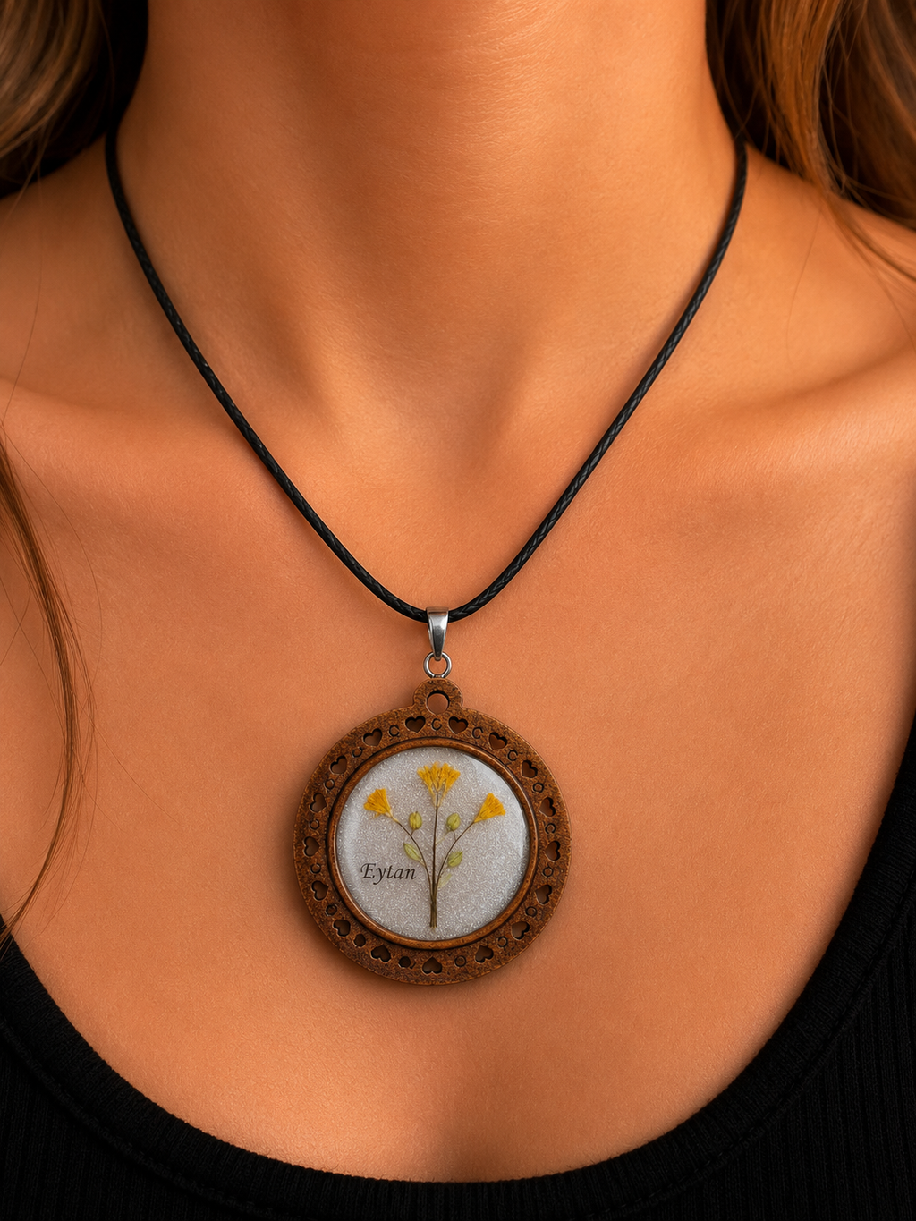 Personalized Hair Keepsake Pendant - Floral
