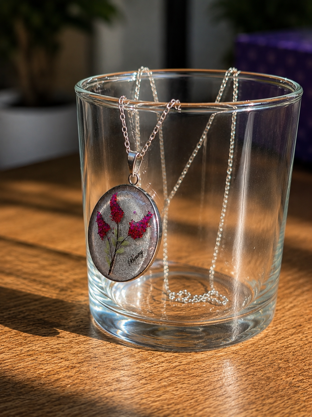 Personalized Hair Keepsake Pendant - Floral