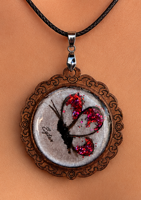 Personalized Hair Keepsake Pendant - Butterfly