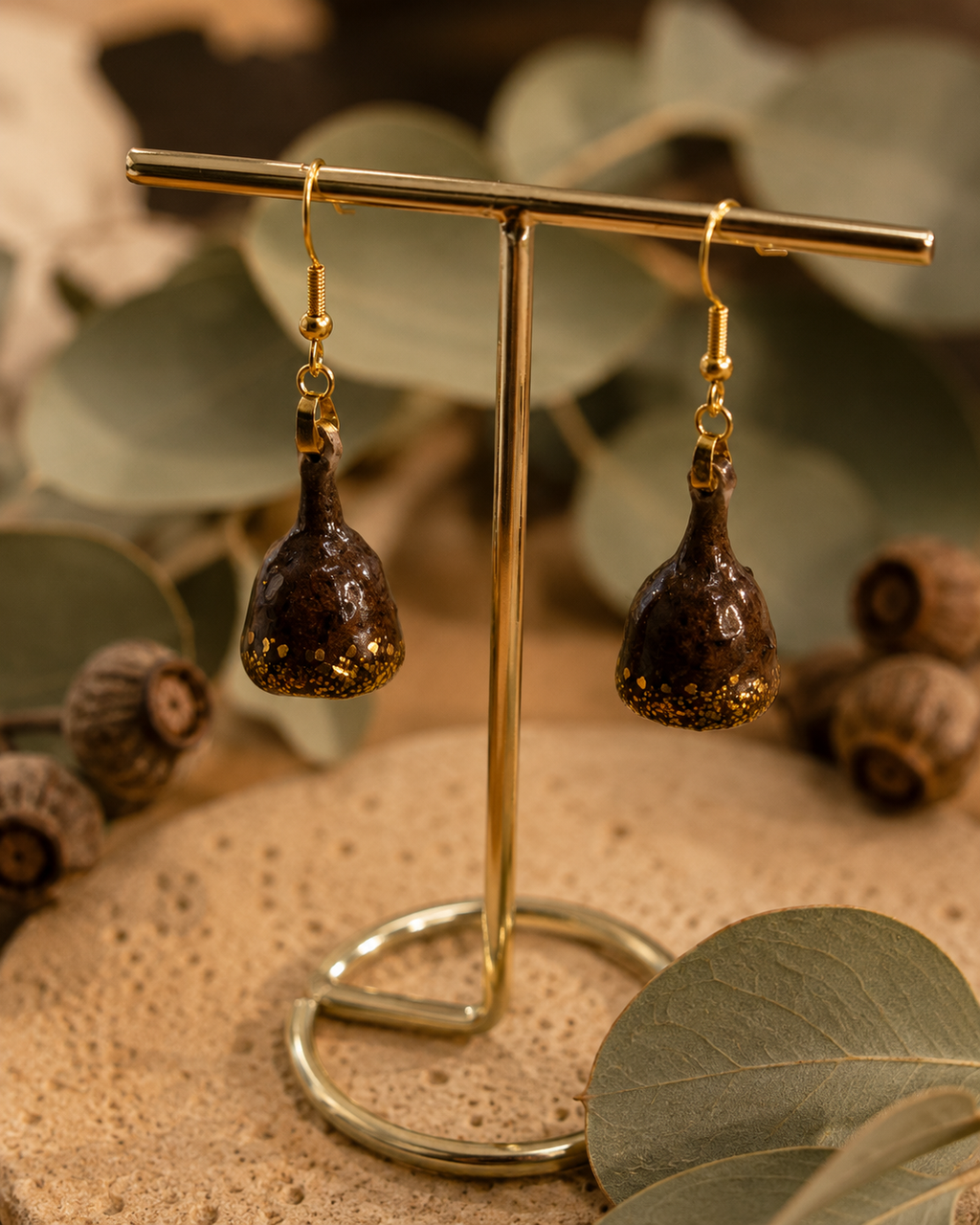 Eucalyptus Nut Earrings & Pendant