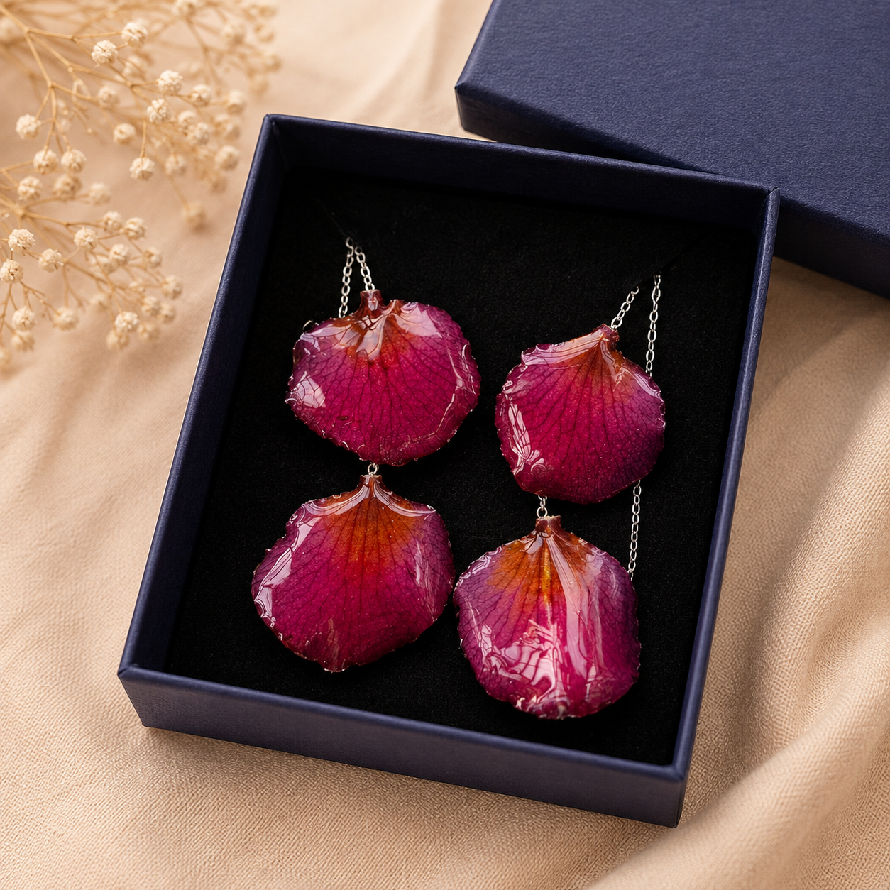 Rose Pendant & Matching Earrings