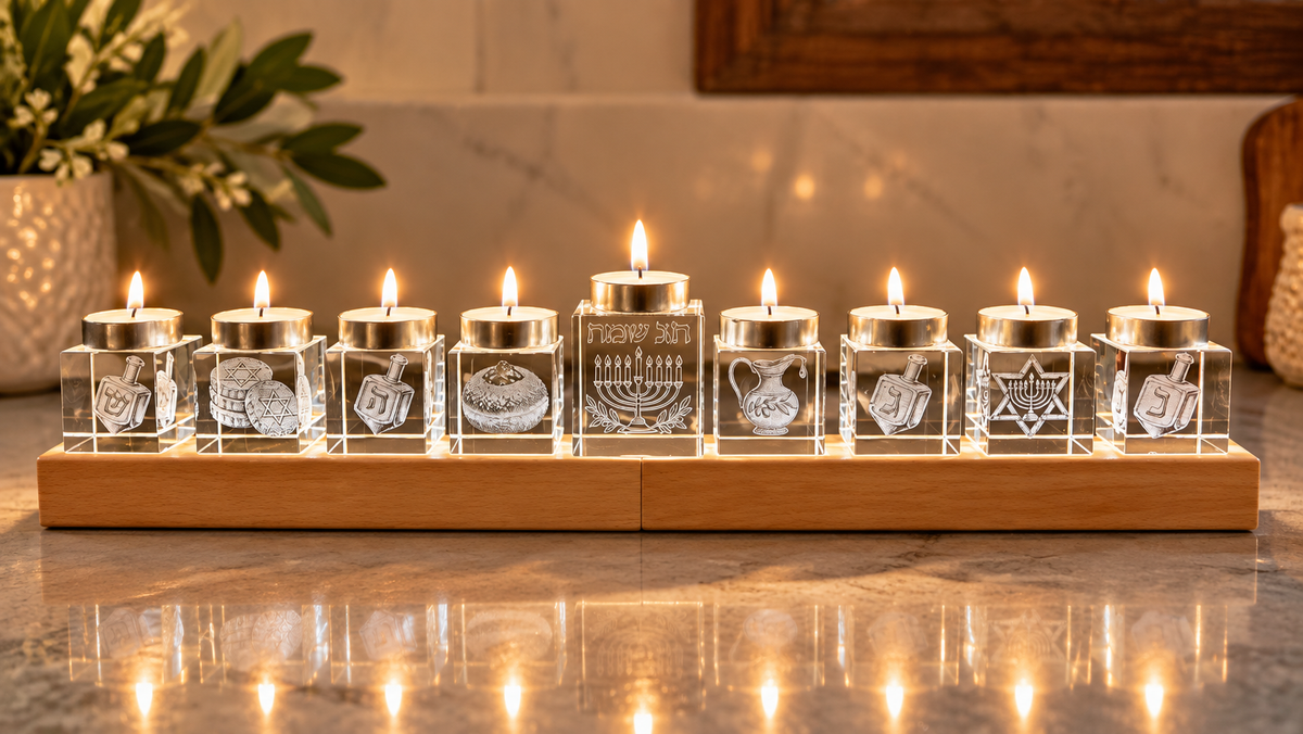 Personalised Crystal Hanukkiah