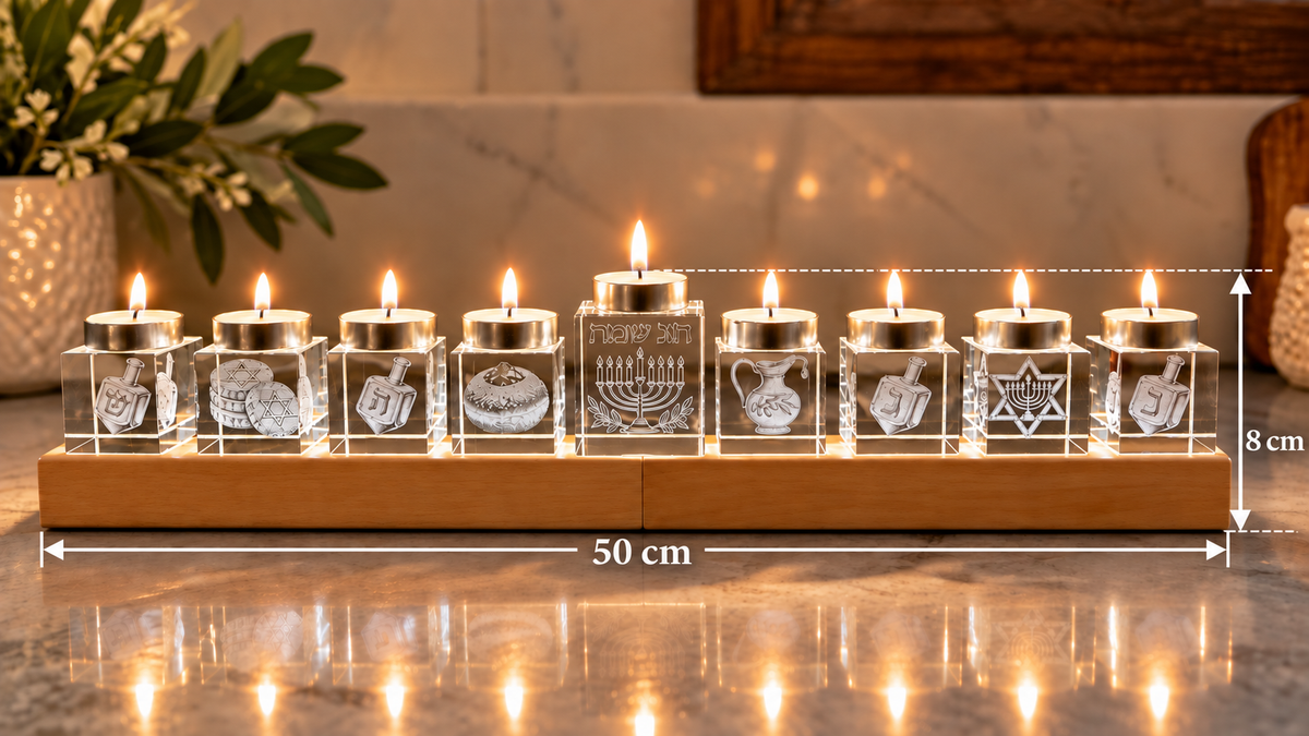 Personalised Crystal Hanukkiah