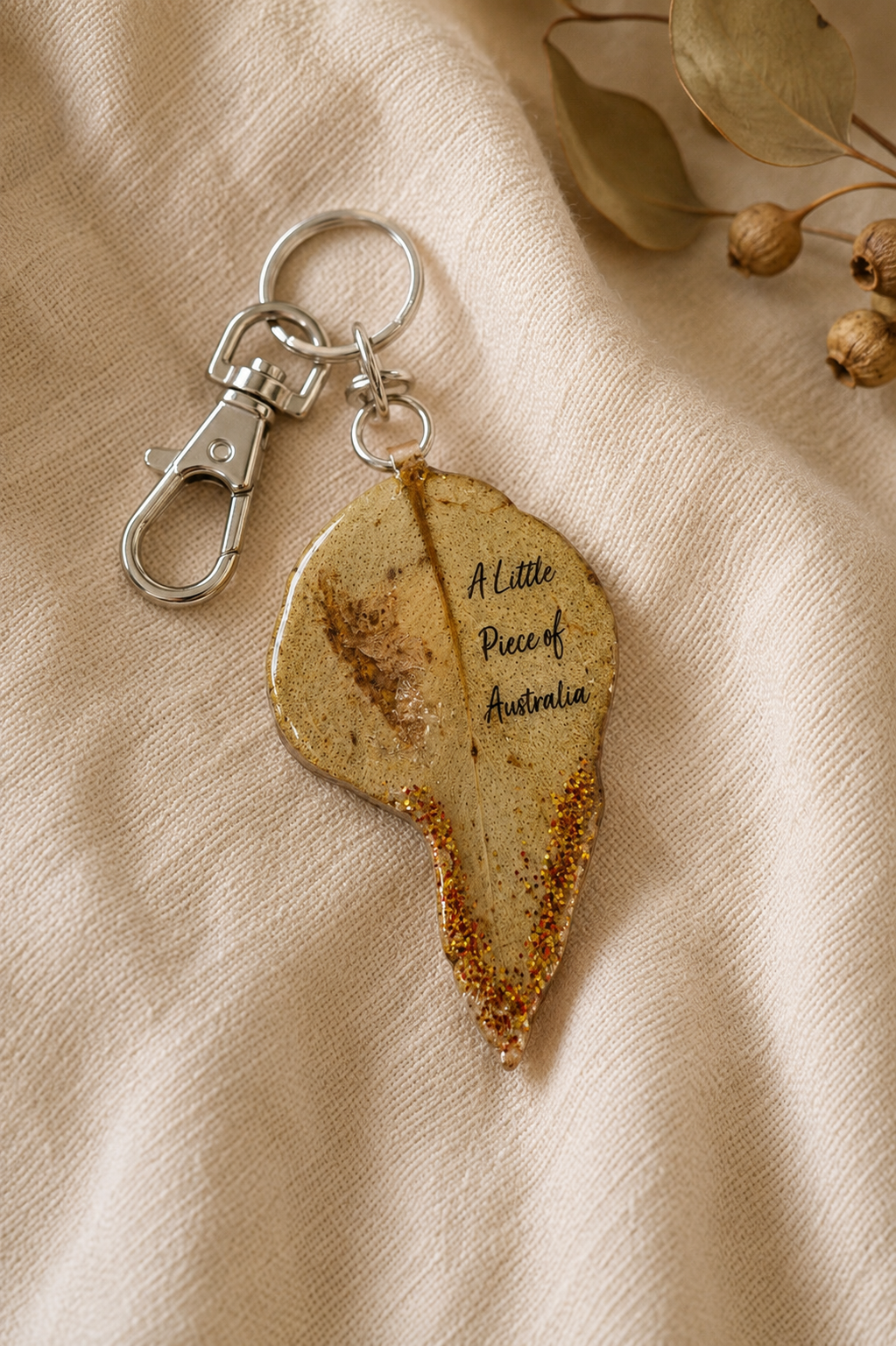 Australian Eucalyptus Leaf Keychain