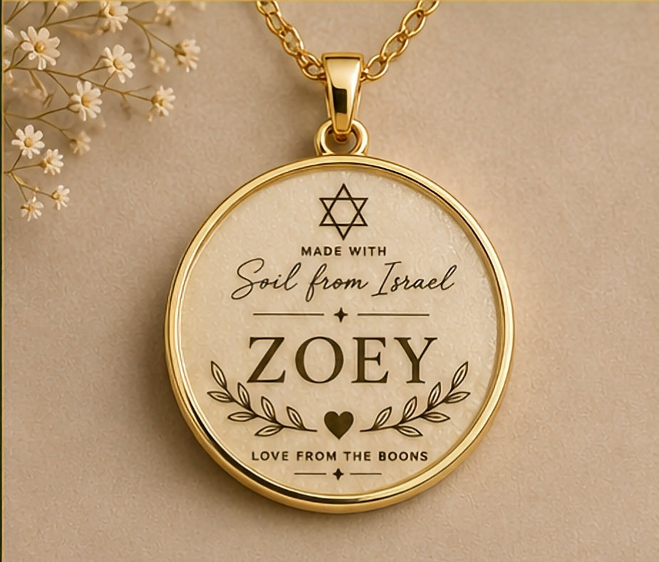 Soil From Israel Pendant and Matching Earings