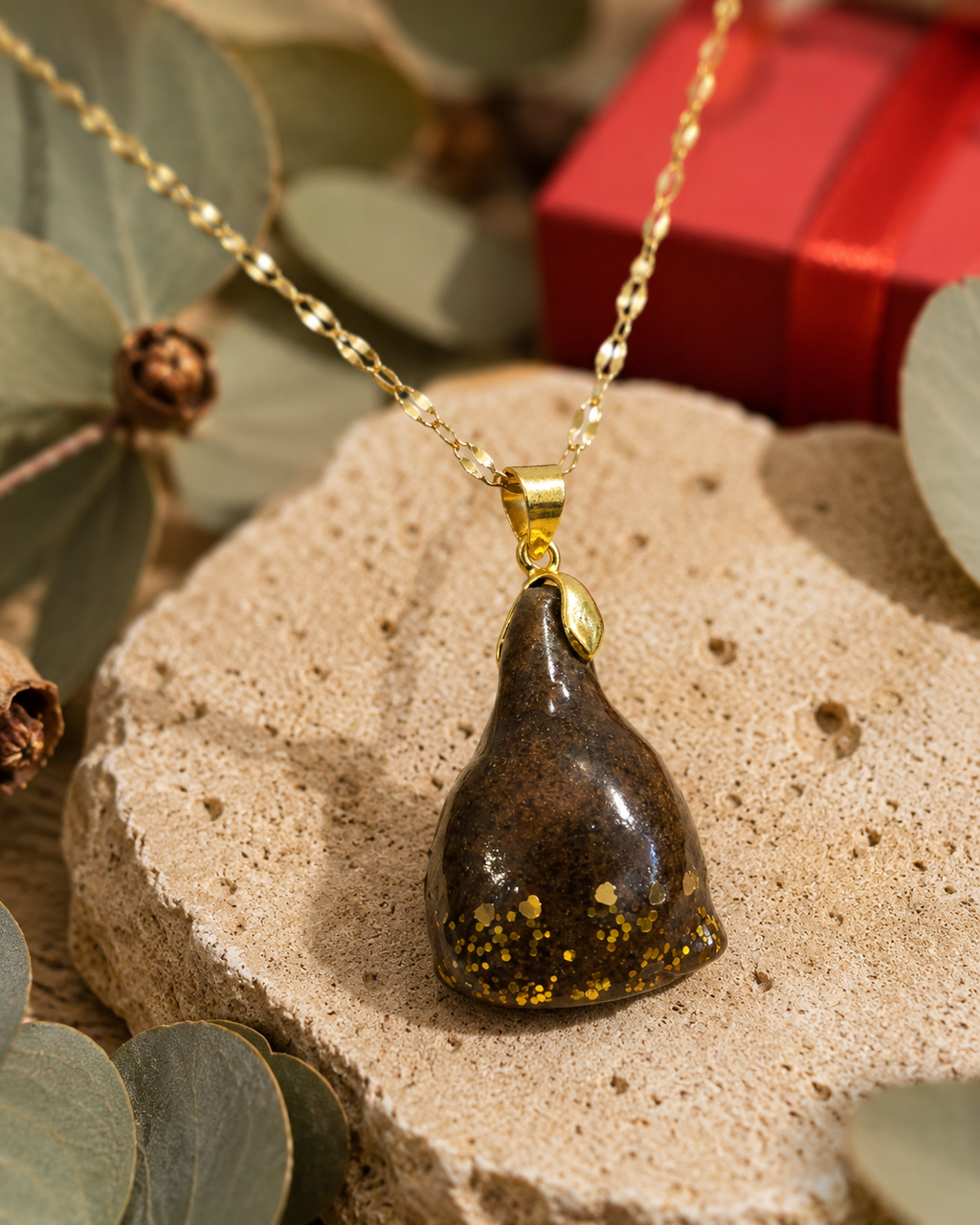 Eucalyptus Nut Earrings & Pendant