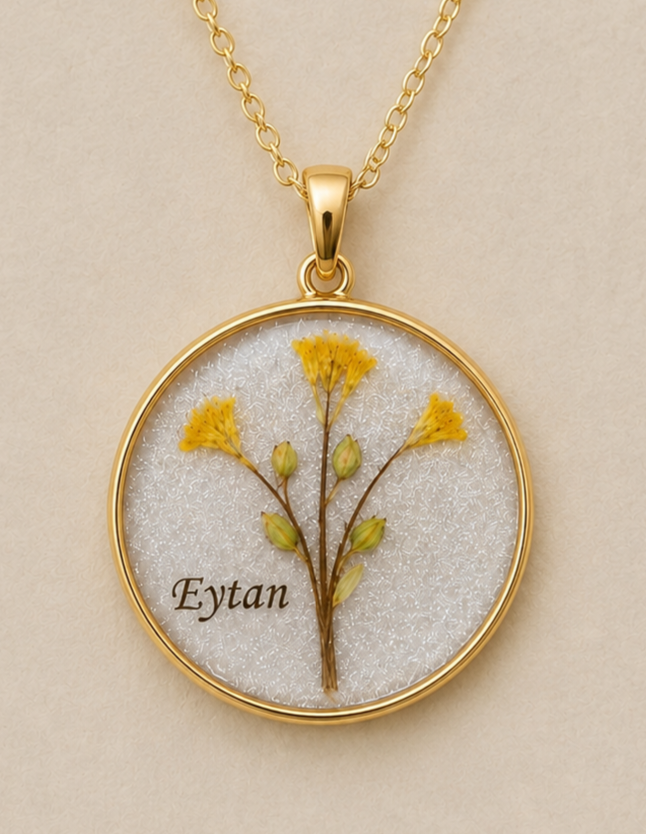 Personalized Hair Keepsake Pendant - Floral