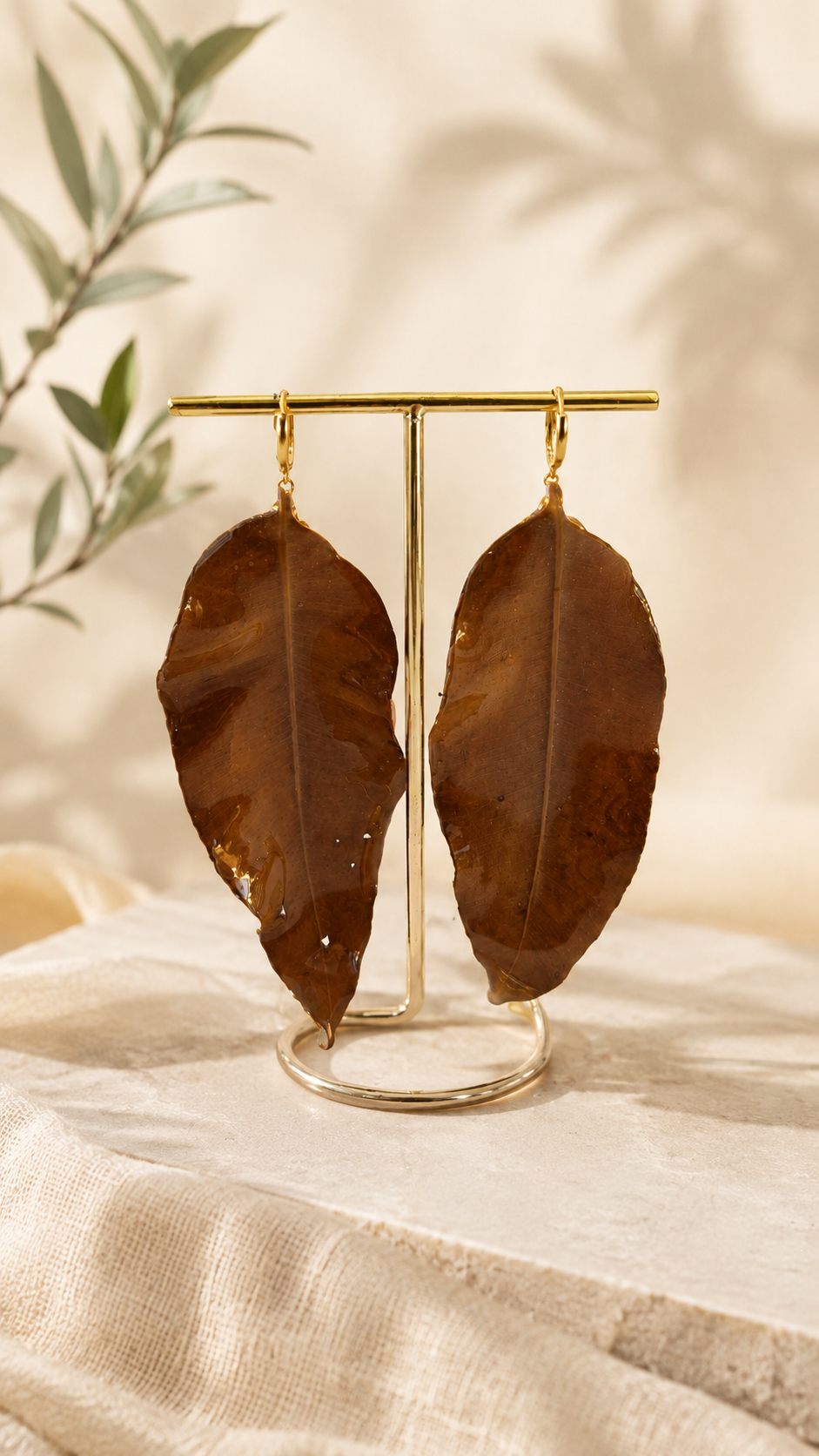 Eucalyptus Leaf Pendant & Earrings Set