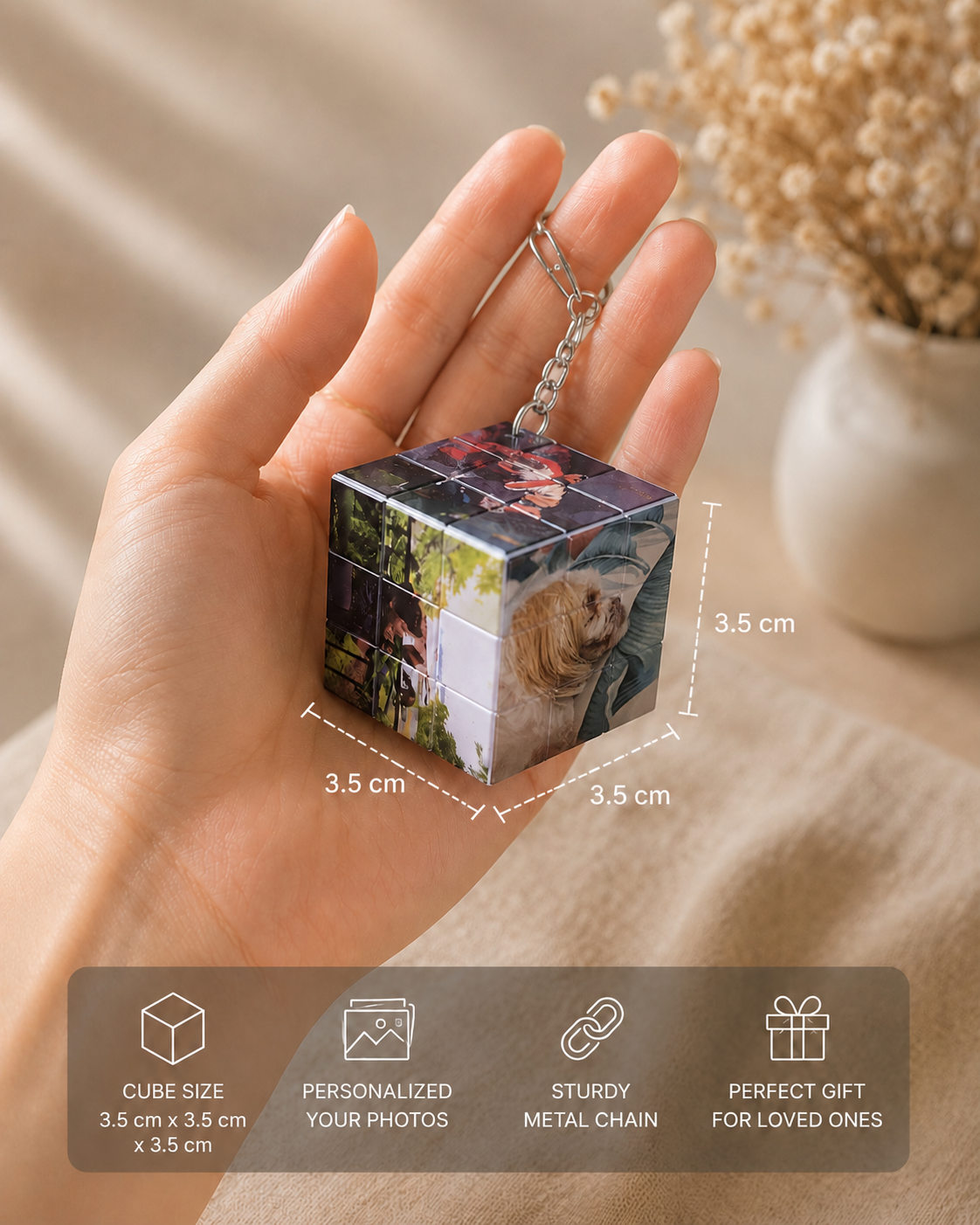 Personalised Photo Rubik’s Cube Key Ring
