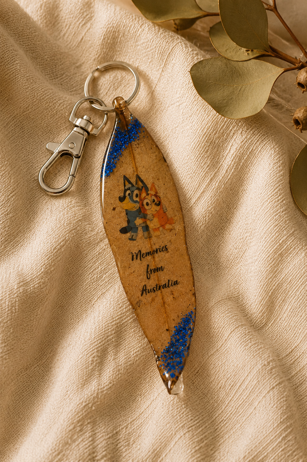 Australian Eucalyptus Leaf Keychain