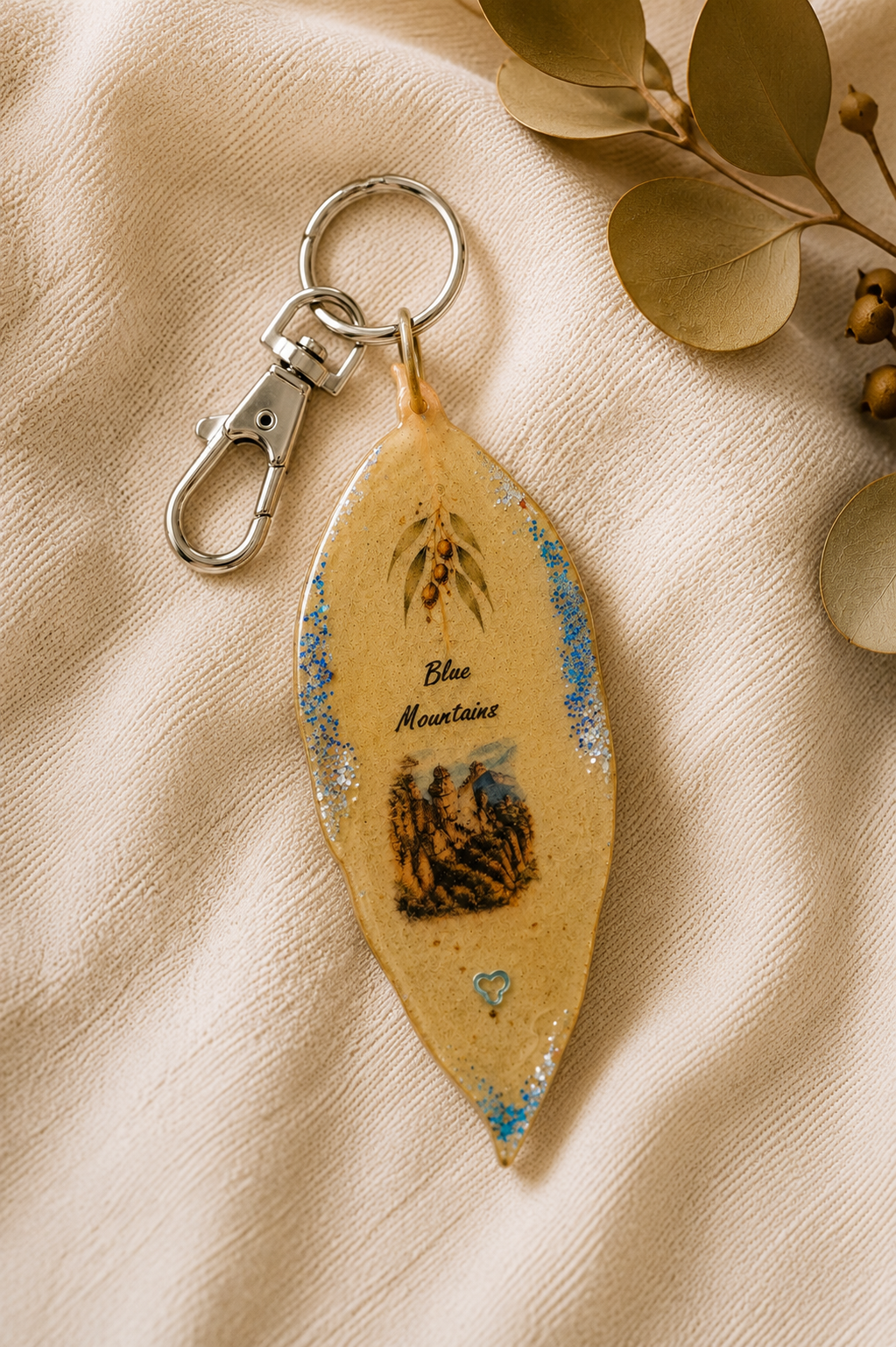 Australian Eucalyptus Leaf Keychain